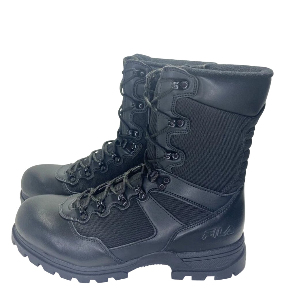 NEW FILA Men’s Stormer High Top Boots – Black Leather – Size 11.5 – Lace-Up